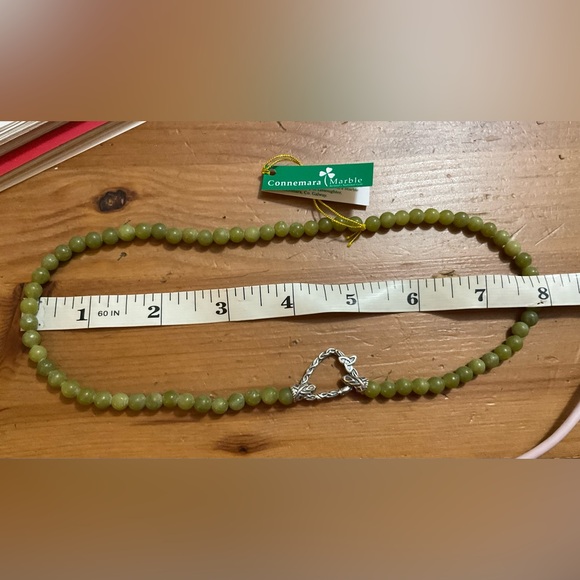 Connemara Marble:Genuine Connemara Marble beaded Celtic  necklace sterling charm - Picture 8 of 9